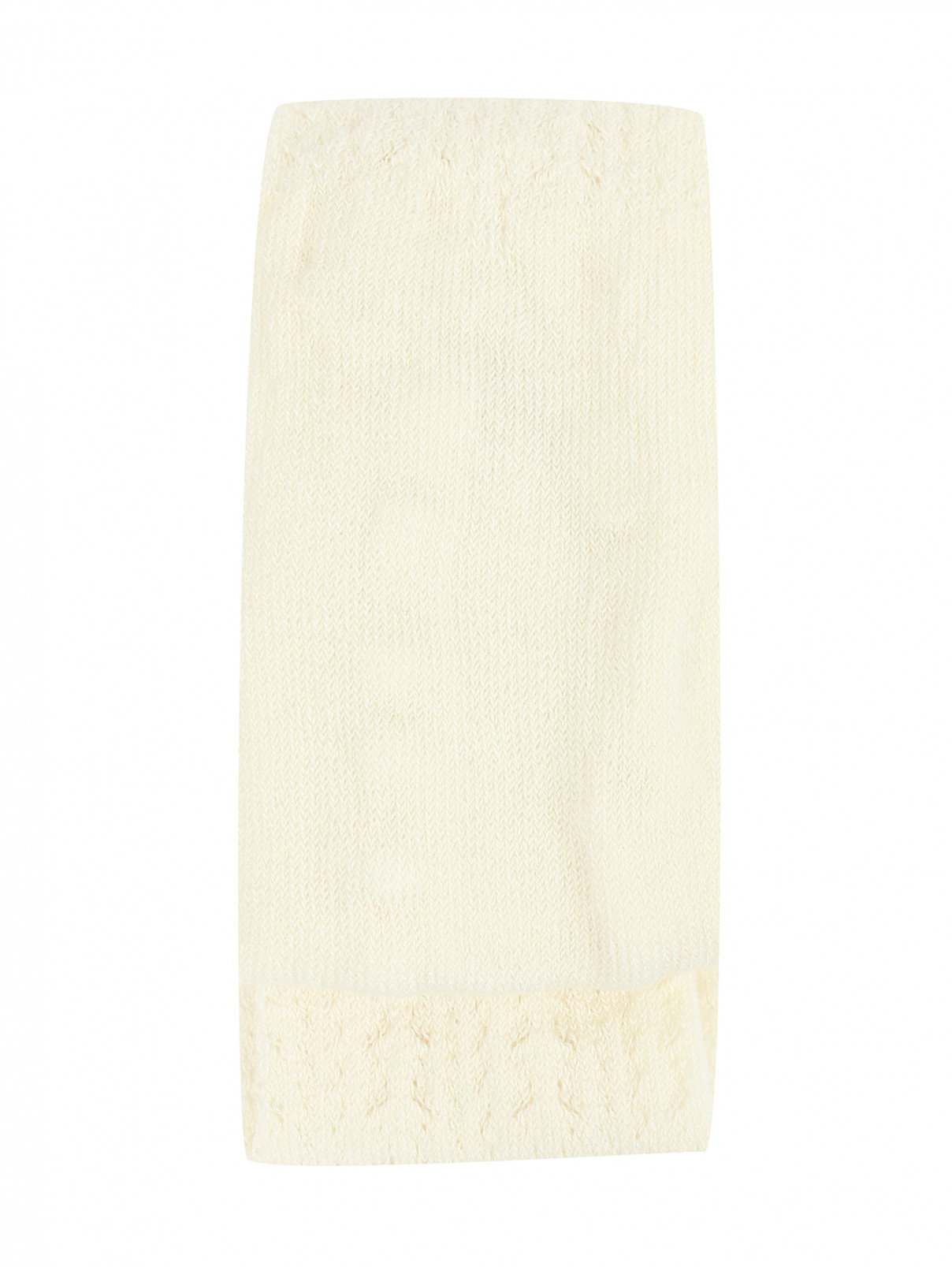 Колготки из хлопка с рельефной текстурой La Perla  –  Общий вид  – Цвет:  Белый