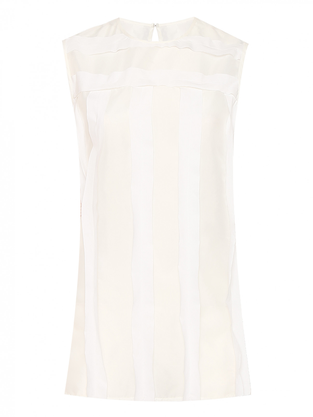 Блуза фигурного кроя без рукавов Paul Smith  –  Общий вид  – Цвет:  Белый