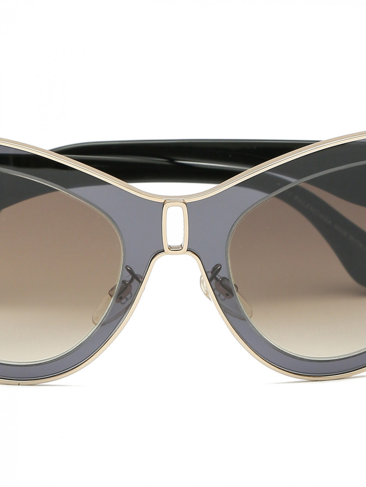 Очки солнцезащитные с металлической фурнитурой Balenciaga  –  Деталь1  – Цвет:  Черный