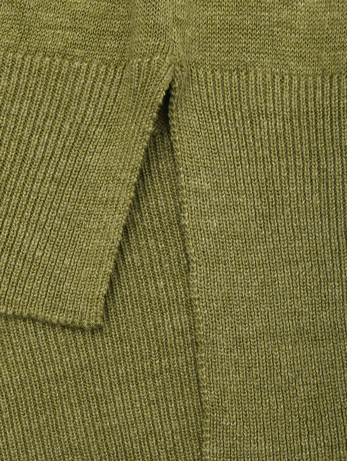 Джемпер из шелка и льна с короткими рукавами Piacenza Cashmere  –  Деталь  – Цвет:  Зеленый
