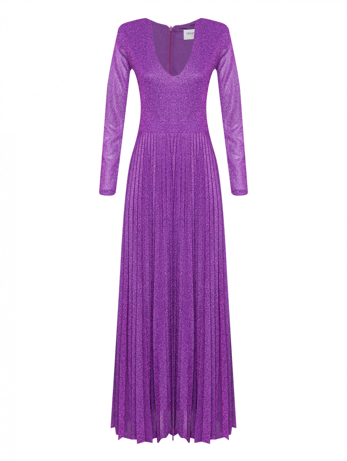 Платье-макси с люрексом Ermanno Firenze  –  Общий вид  – Цвет:  Фиолетовый