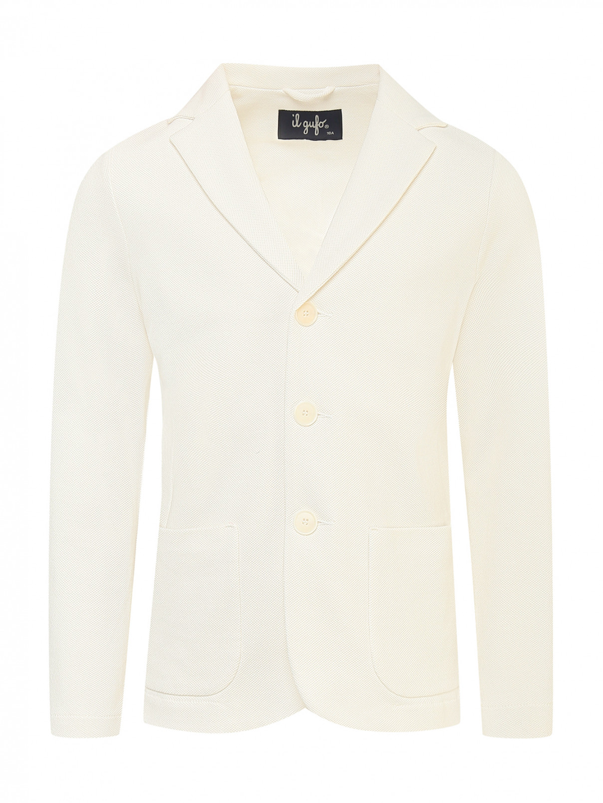 Хлопковый пиджак с карманами Il Gufo  –  Общий вид  – Цвет:  Белый
