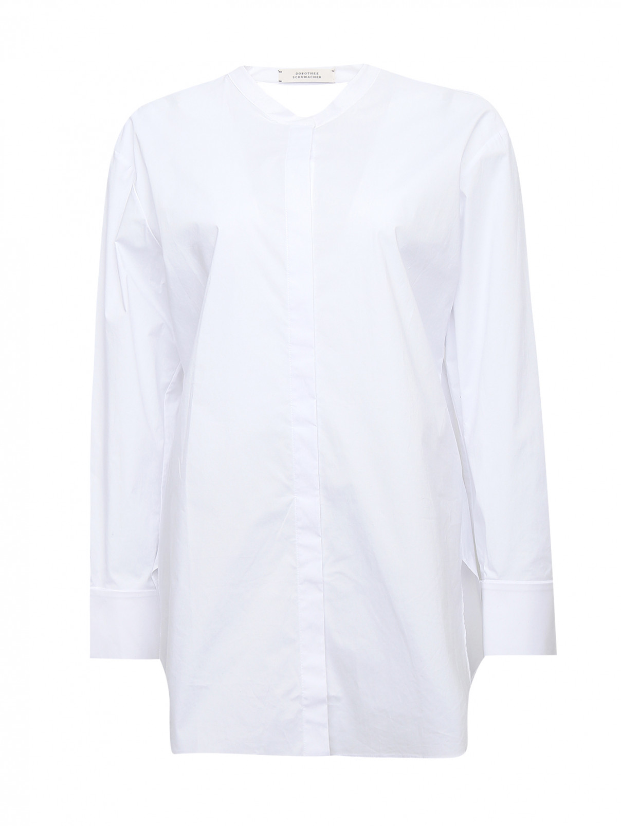 Блуза из хлопка с вырезом на спине Dorothee Schumacher  –  Общий вид  – Цвет:  Белый