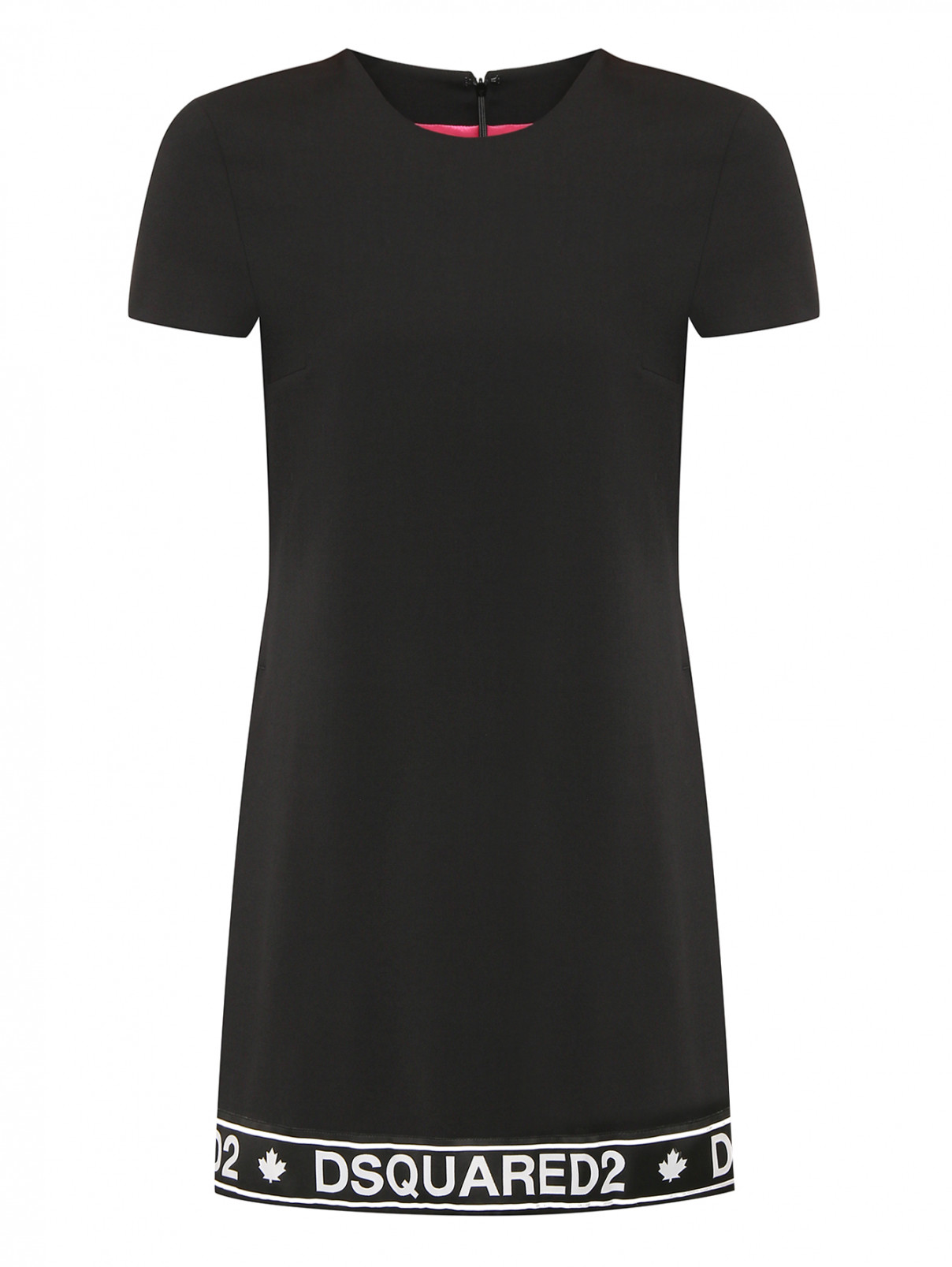 Платье с коротким рукавом Dsquared2  –  Общий вид  – Цвет:  Черный