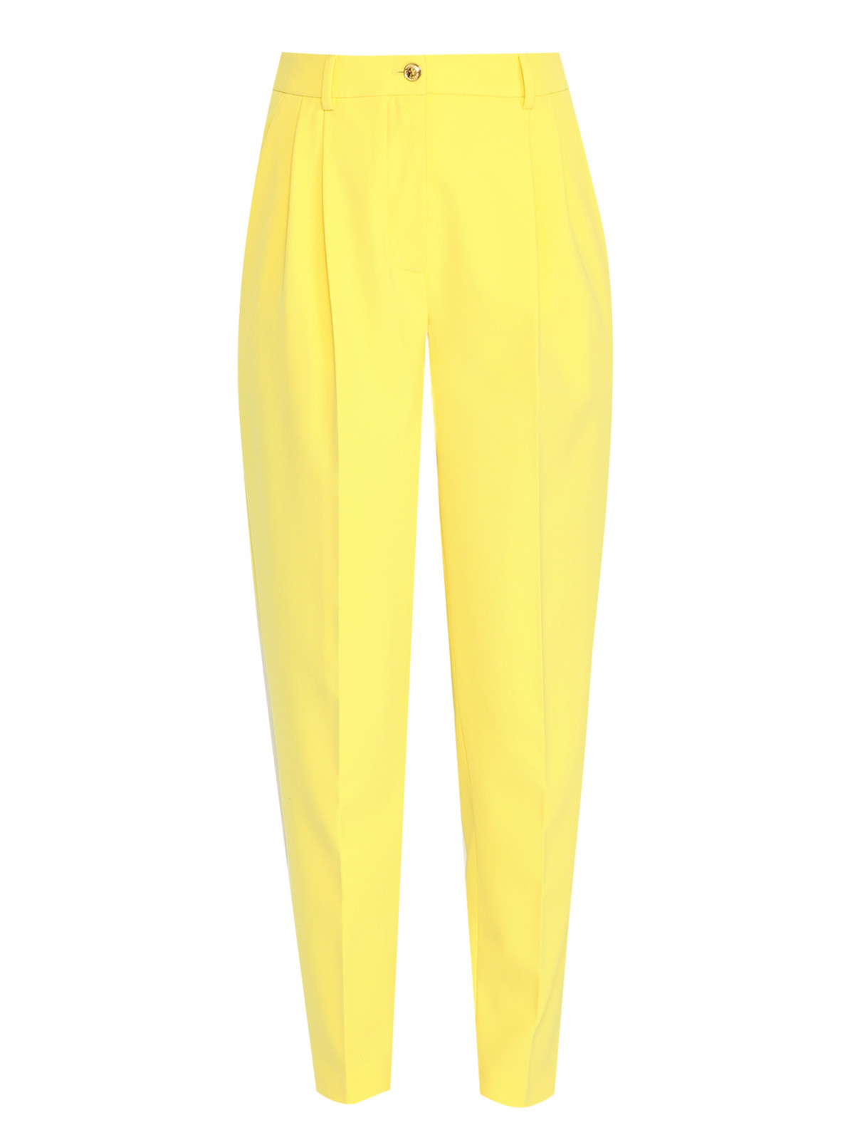 Брюки однотонные с карманами Moschino Boutique  –  Общий вид  – Цвет:  Желтый