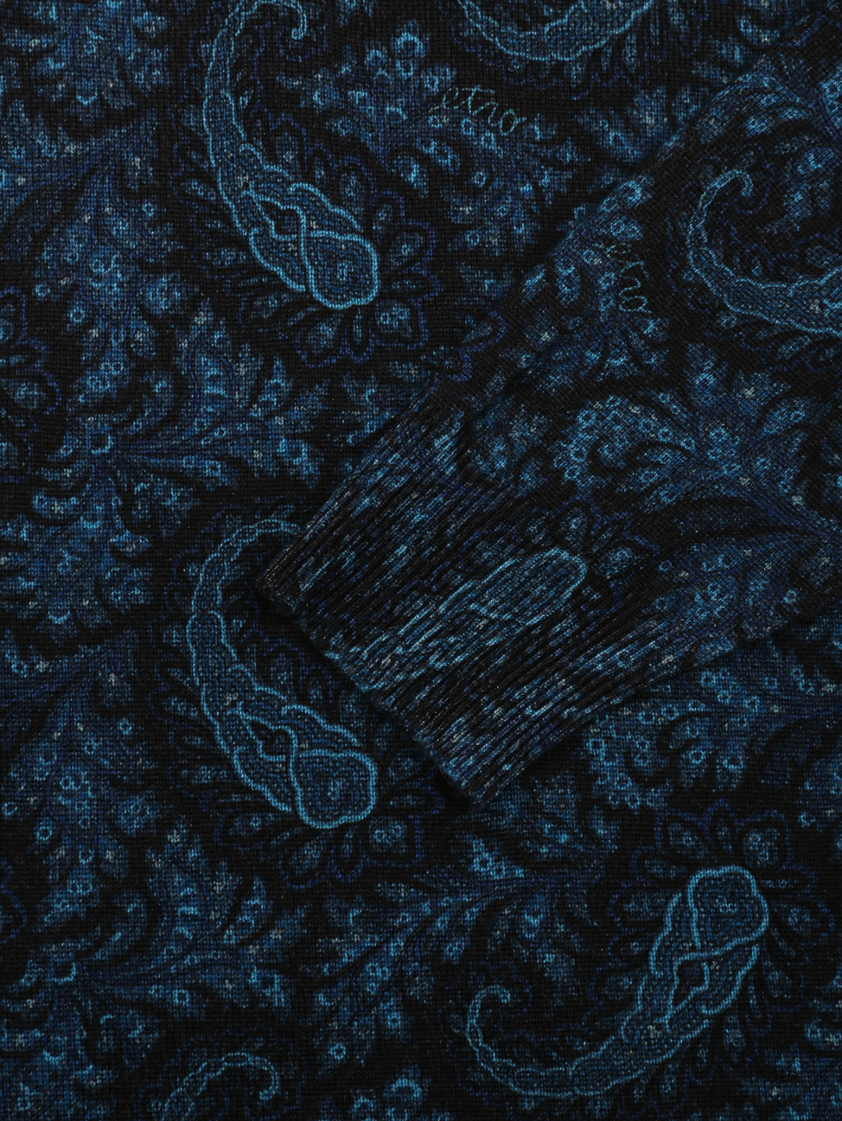Джемпер из шерсти с узором Etro  –  Деталь  – Цвет:  Синий
