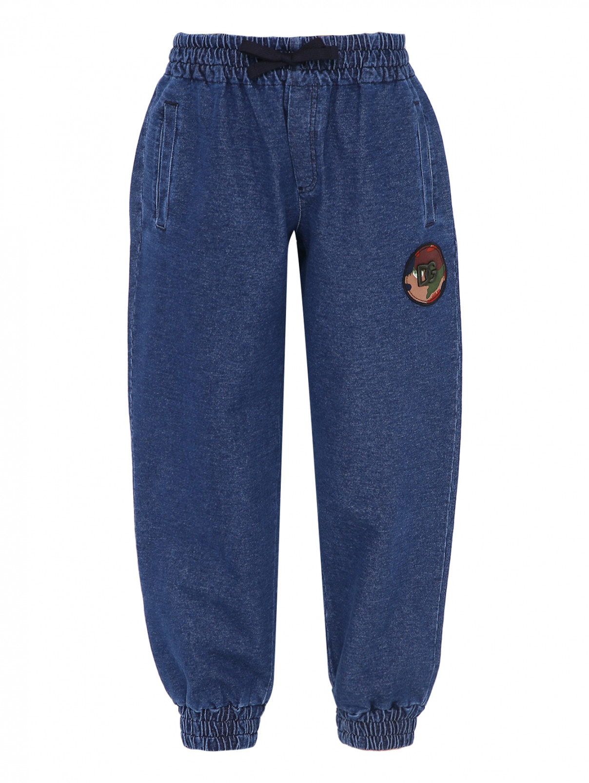 Джинсовые брюки на резинке Dolce & Gabbana  –  Общий вид  – Цвет:  Синий