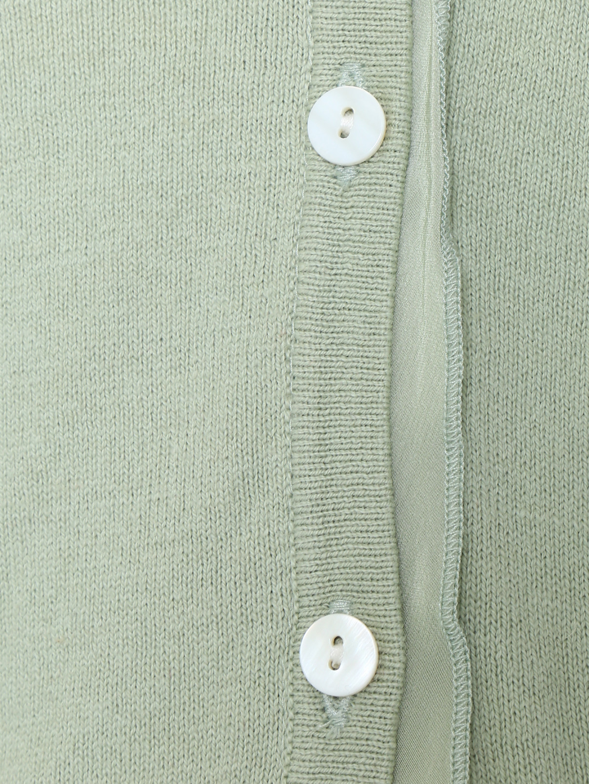 Кардиган из хлопка и шерсти с карманами I Pinco Pallino  –  Деталь  – Цвет:  Зеленый