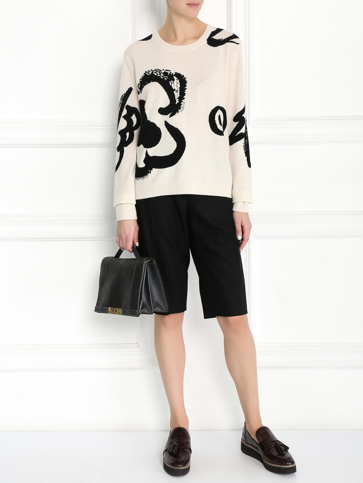 Шорты из шерсти с карманами Rue du Mail  –  Модель Общий вид  – Цвет:  Черный