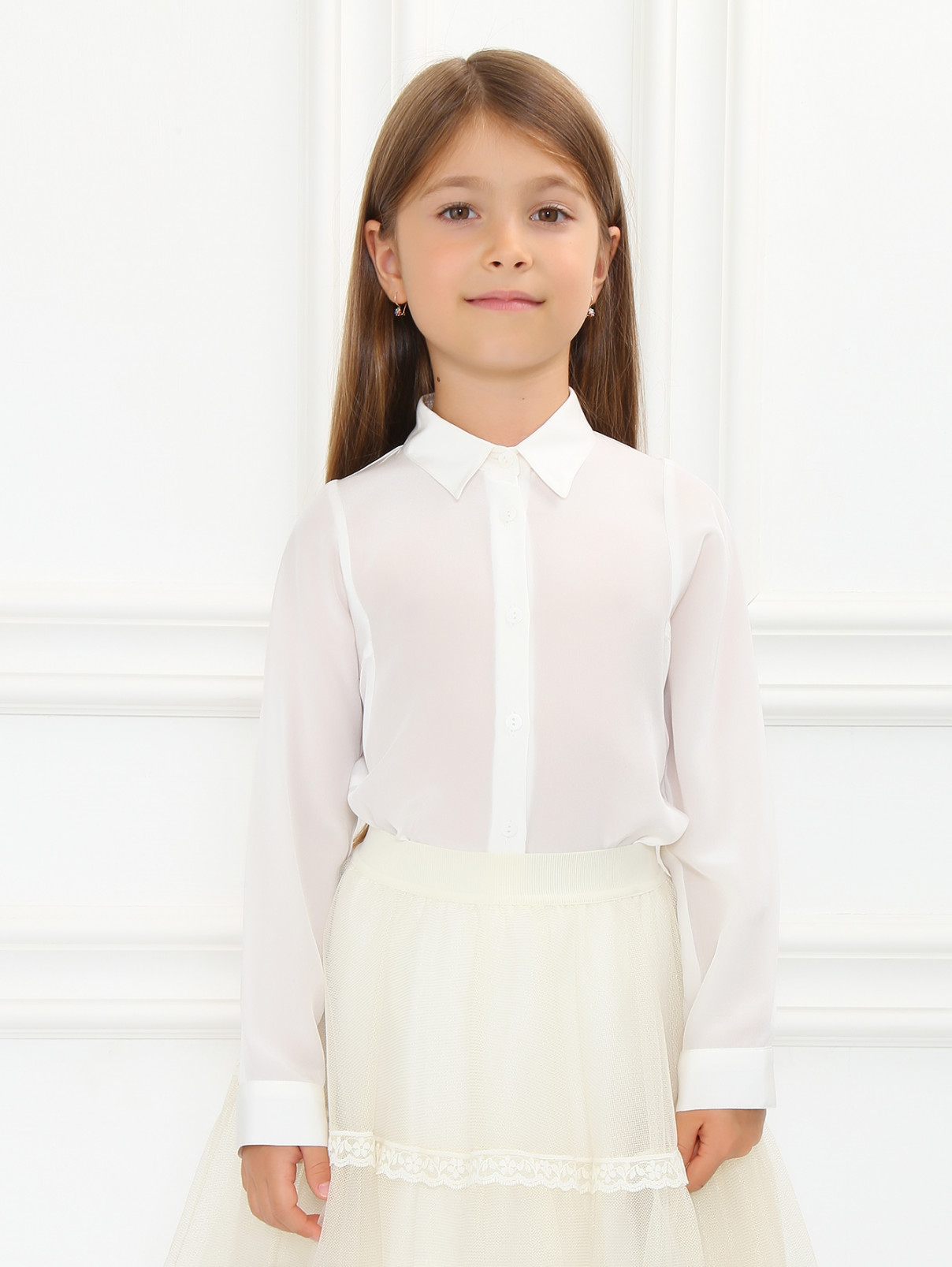 Блуза из шелка MiMiSol  –  Модель Верх-Низ  – Цвет:  Белый