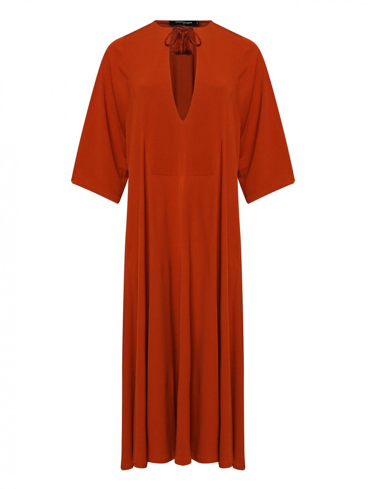 Платье-миди свободного кроя Dsquared2  –  Общий вид  – Цвет:  Оранжевый