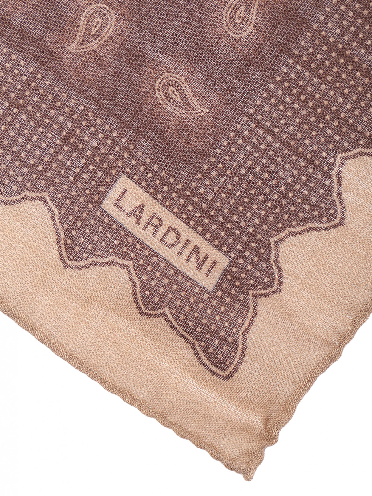 Платок из шерсти и шелка с узором LARDINI  –  Деталь1  – Цвет:  Коричневый