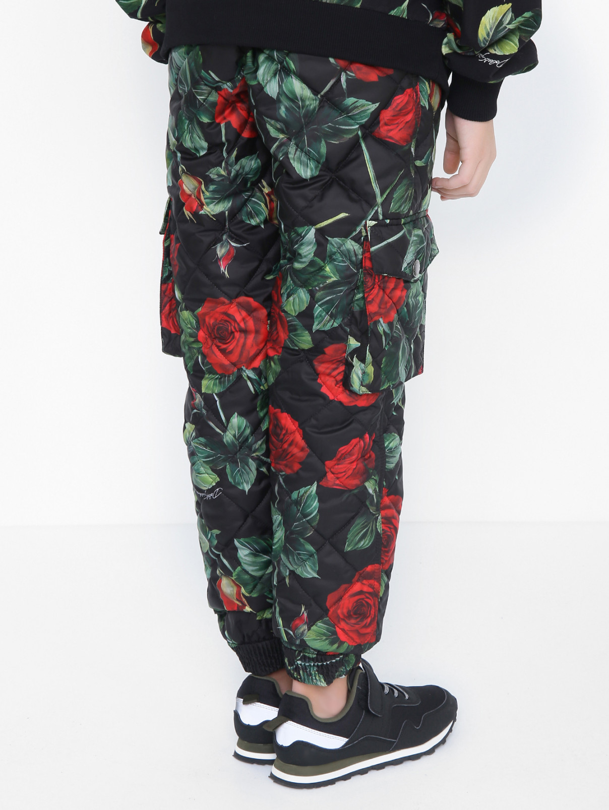 Утепленные стеганые брюки Dolce & Gabbana  –  МодельВерхНиз1  – Цвет:  Узор