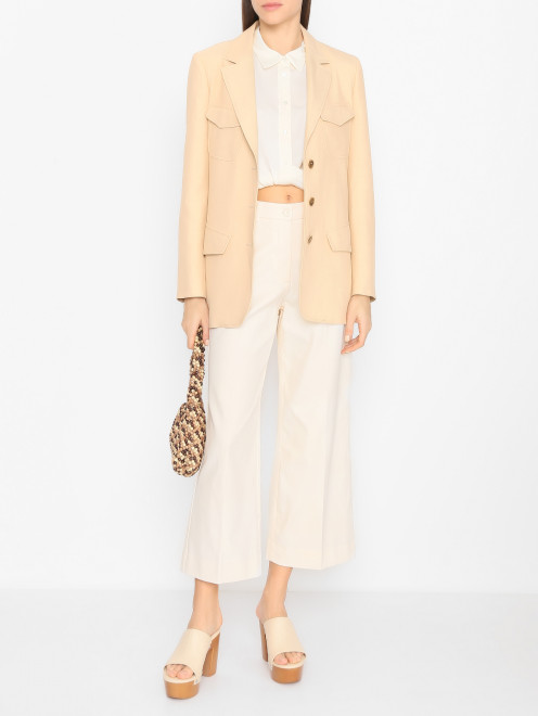 Однотонные брюки из хлопка Weekend Max Mara - МодельОбщийВид