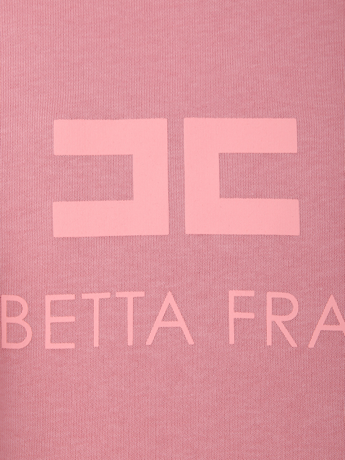 Свитшот из хлопка с принтом Elisabetta Franchi  –  Деталь  – Цвет:  Розовый