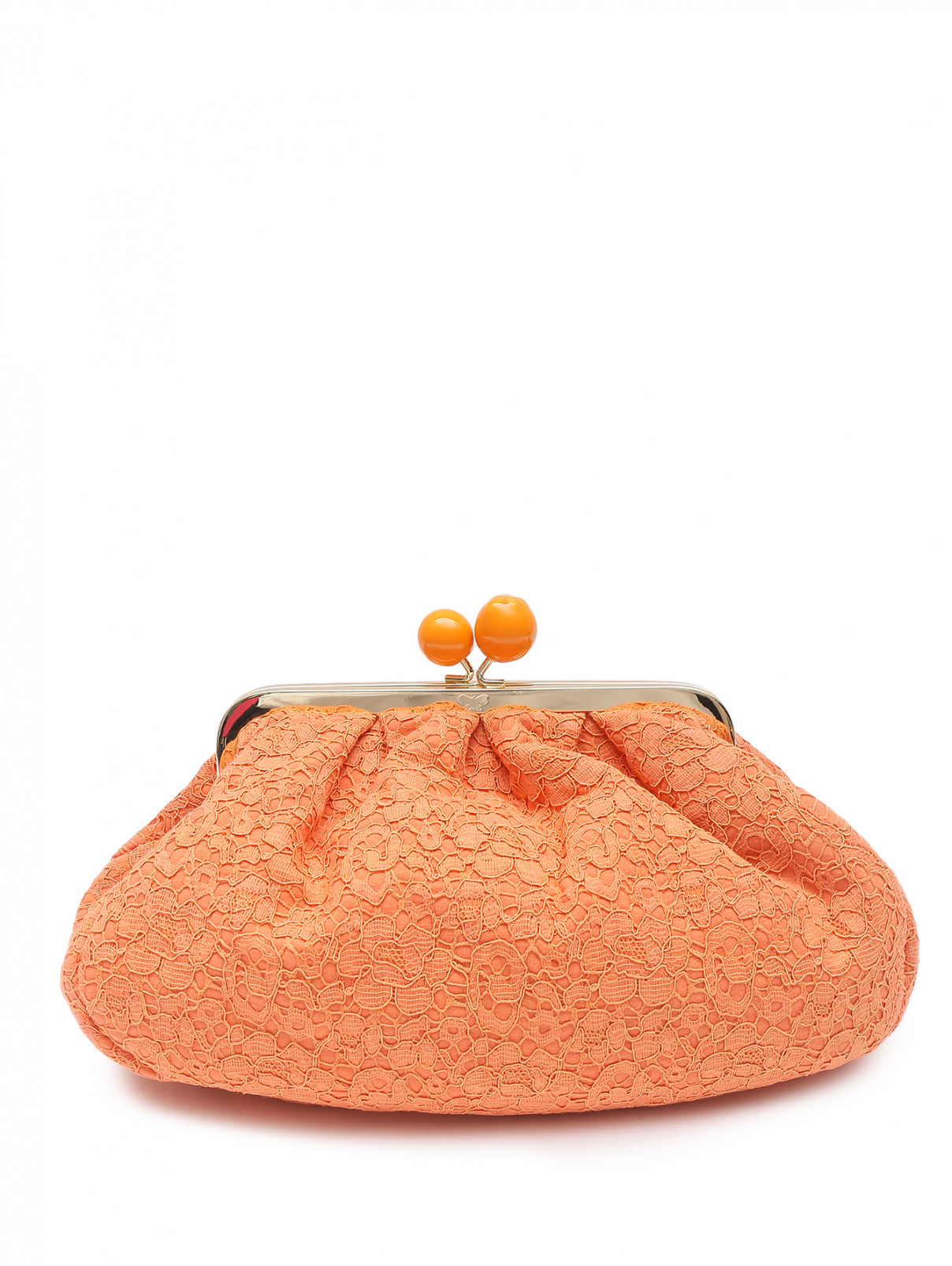 Сумка из текстиля с золотой фурнитурой Weekend Max Mara  –  Общий вид  – Цвет:  Оранжевый