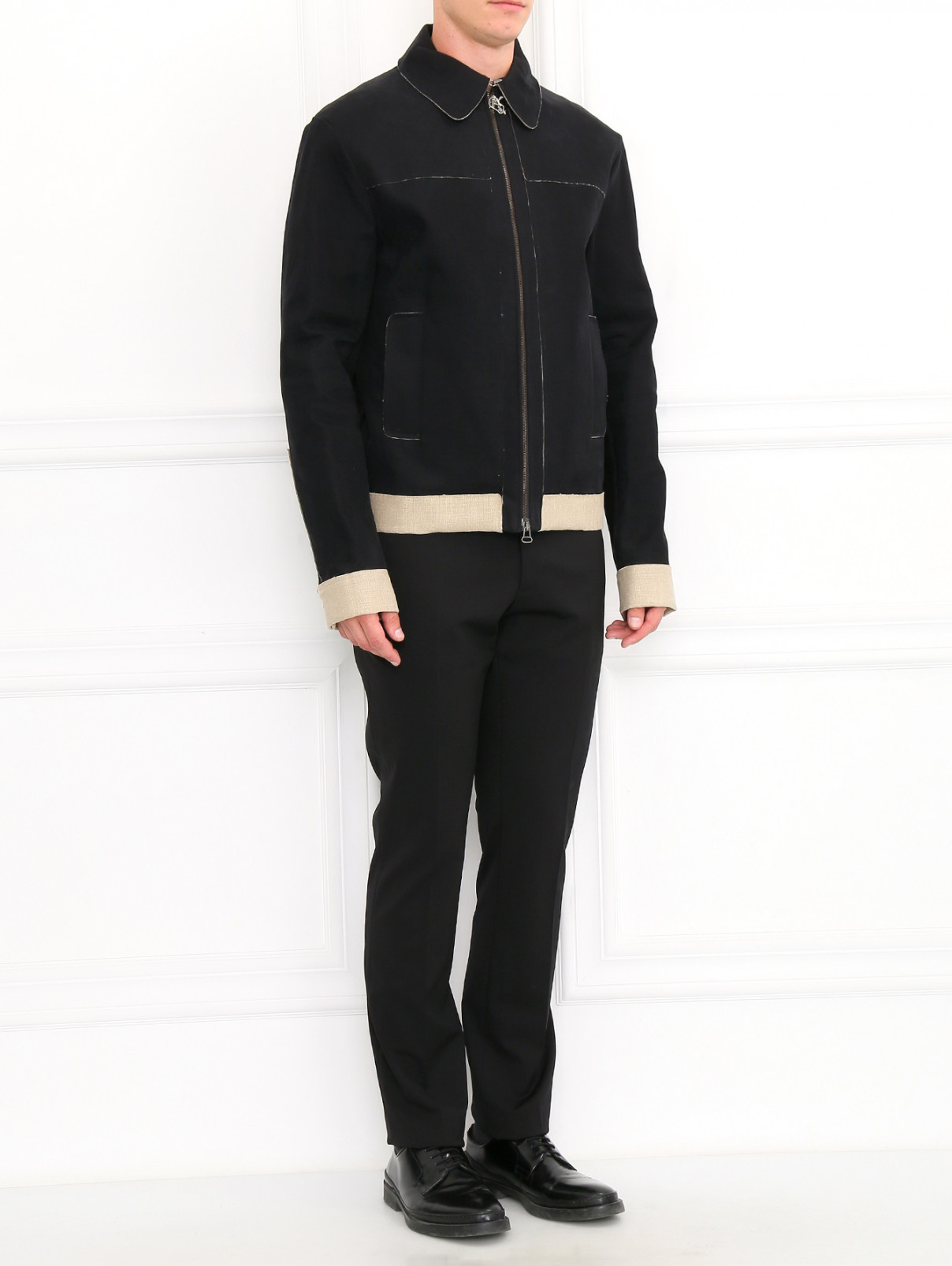 Куртка из шерсти и льна Antonio Marras  –  Модель Общий вид  – Цвет:  Черный