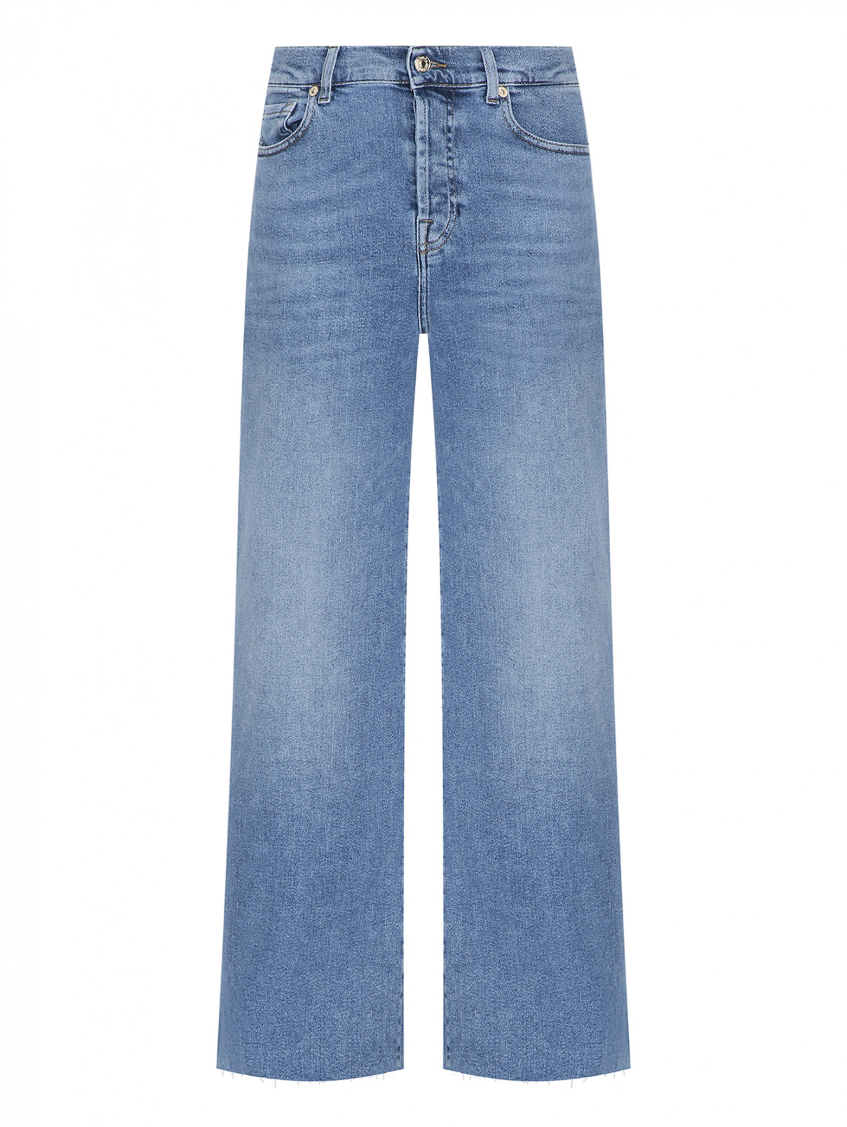 Широкие джинсы с высокой посадкой 7 For All Mankind  –  Общий вид  – Цвет:  Синий