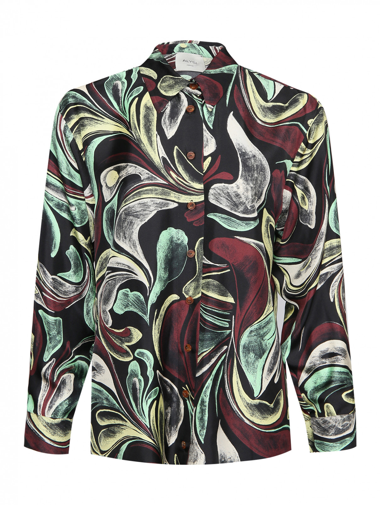 Блуза из шелка с узором Alysi  –  Общий вид  – Цвет:  Узор