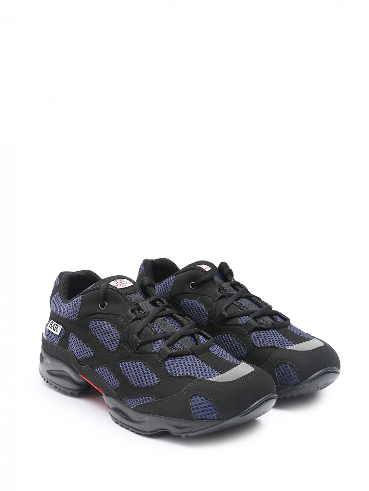 Комбинированные кроссовки на шнурках BAER  –  Общий вид  – Цвет:  Черный