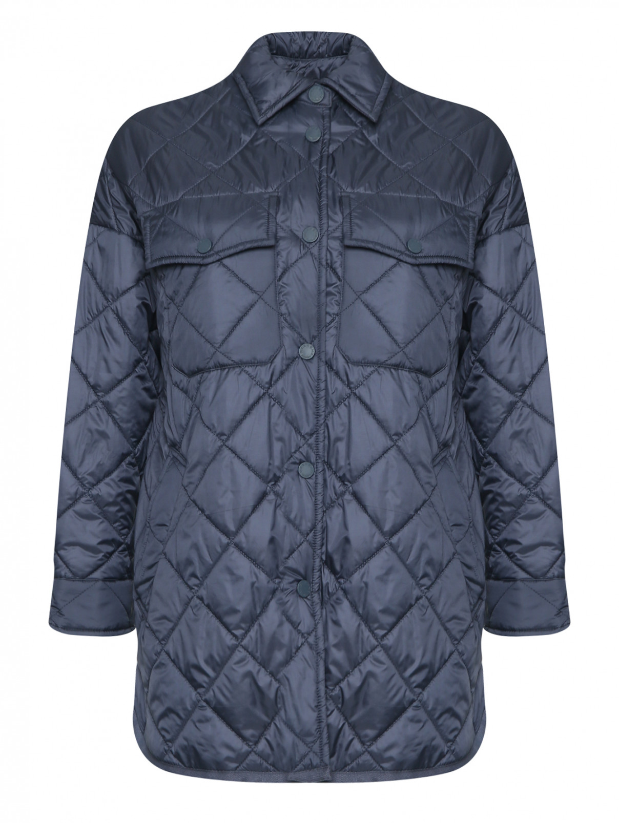 Стеганая куртка с карманами Weekend Max Mara  –  Общий вид  – Цвет:  Синий