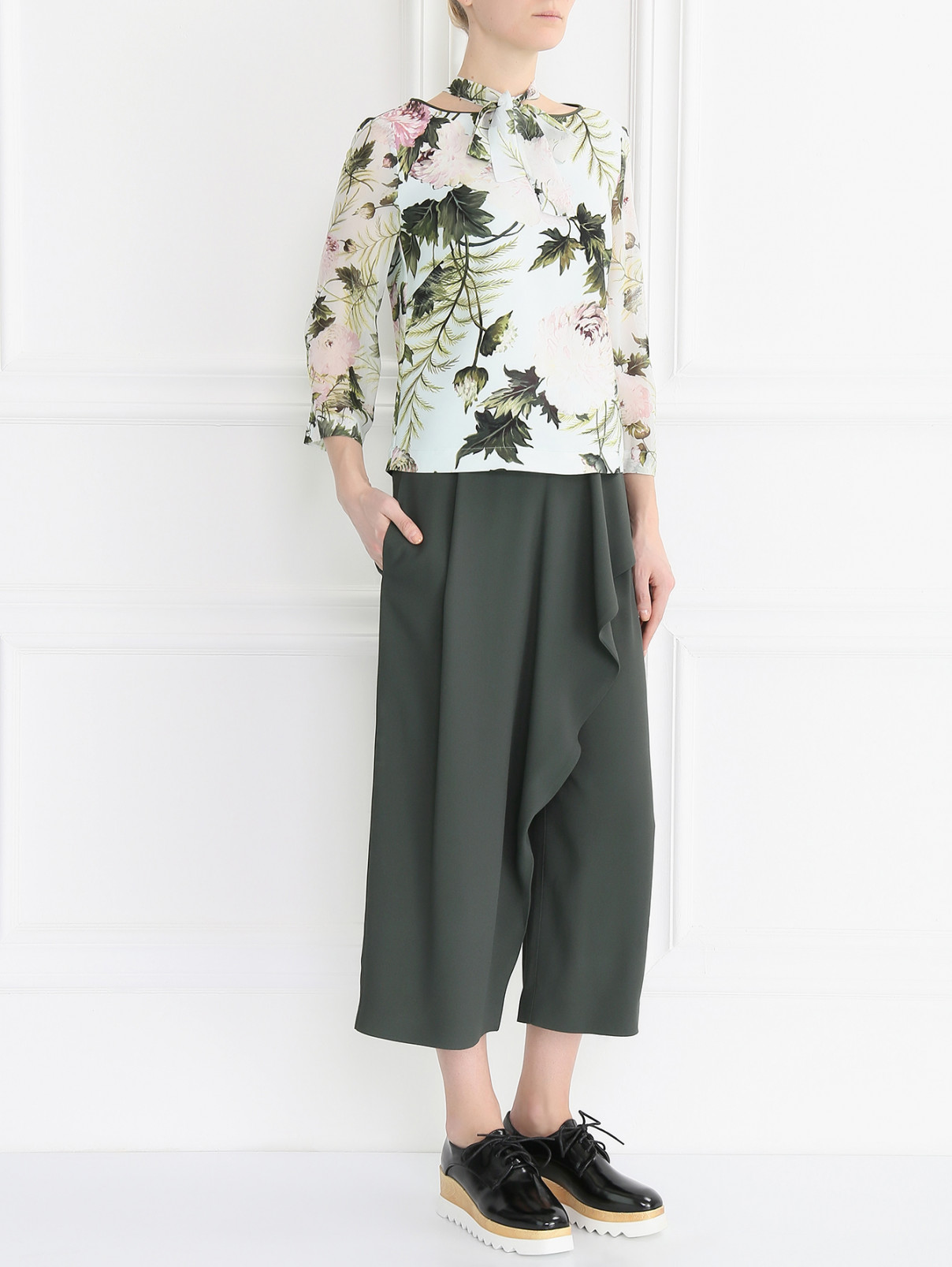 Блуза из вискозы с цветочным узором Antonio Marras  –  Модель Общий вид  – Цвет:  Узор