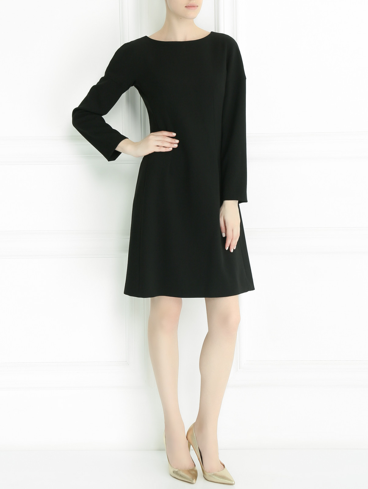 Платье с длинным рукавом Alberto Biani  –  Модель Общий вид  – Цвет:  Черный