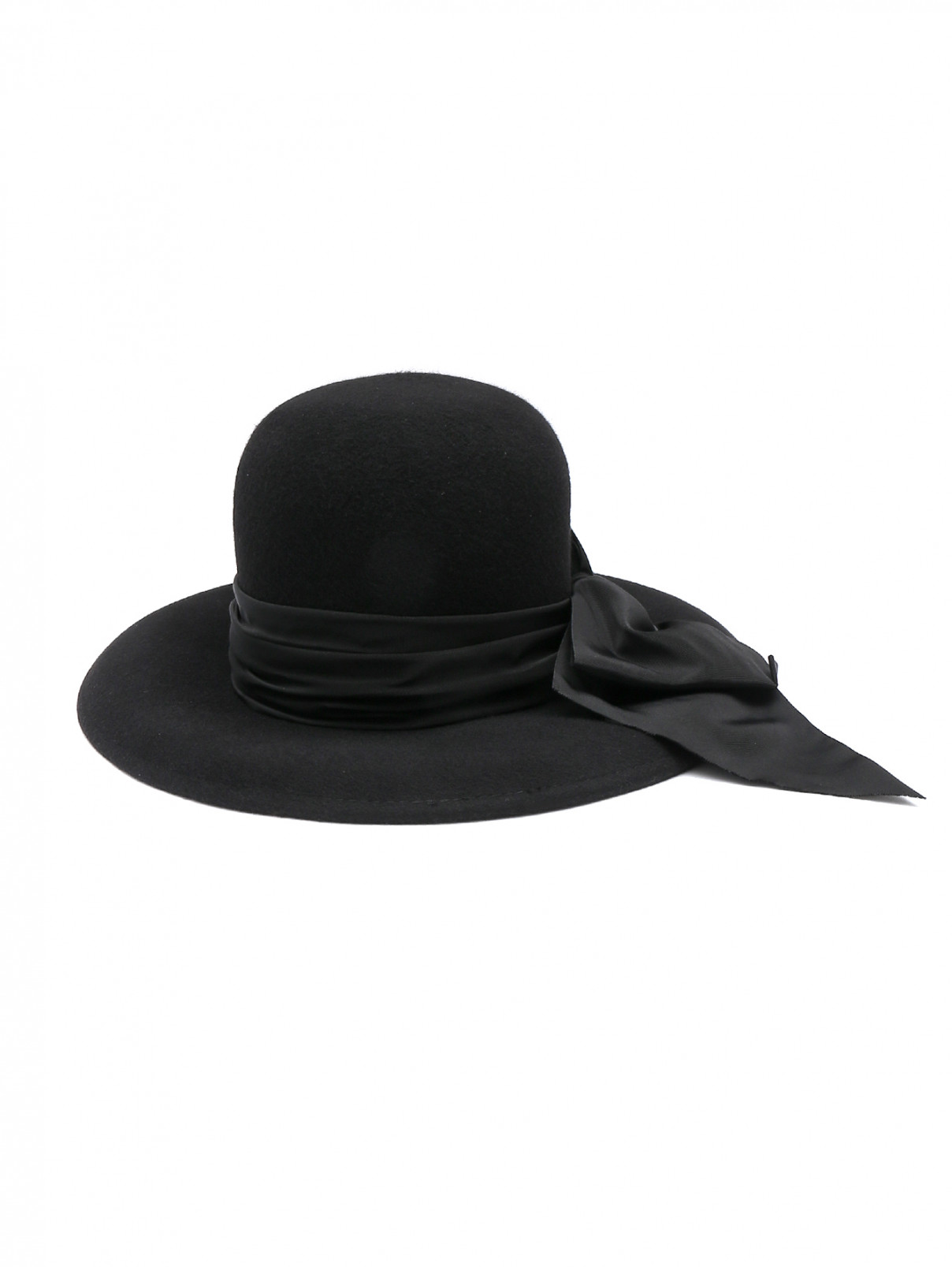 Шляпа из шерсти с  декоративным бантом Eugenia Kim  –  Обтравка2  – Цвет:  Черный