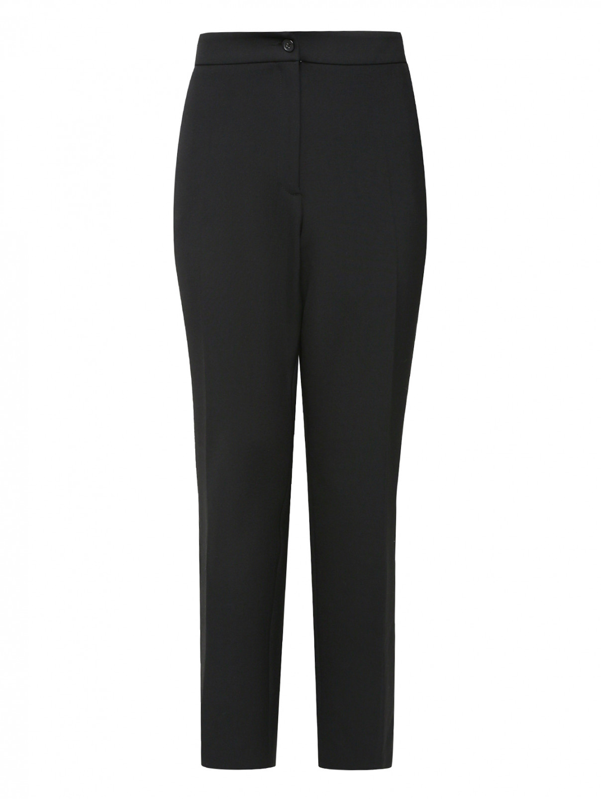 Укороченные брюки прямого кроя Devernois  –  Общий вид  – Цвет:  Черный