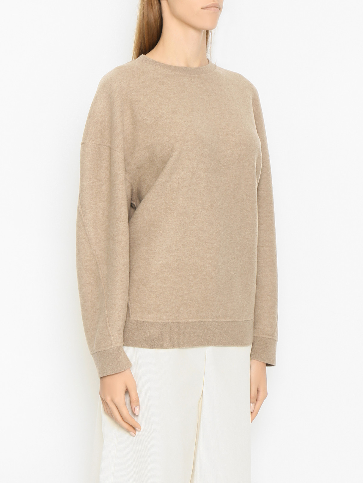 Однотонный джемпер из шерсти и кашемира Max Mara  –  МодельВерхНиз  – Цвет:  Коричневый
