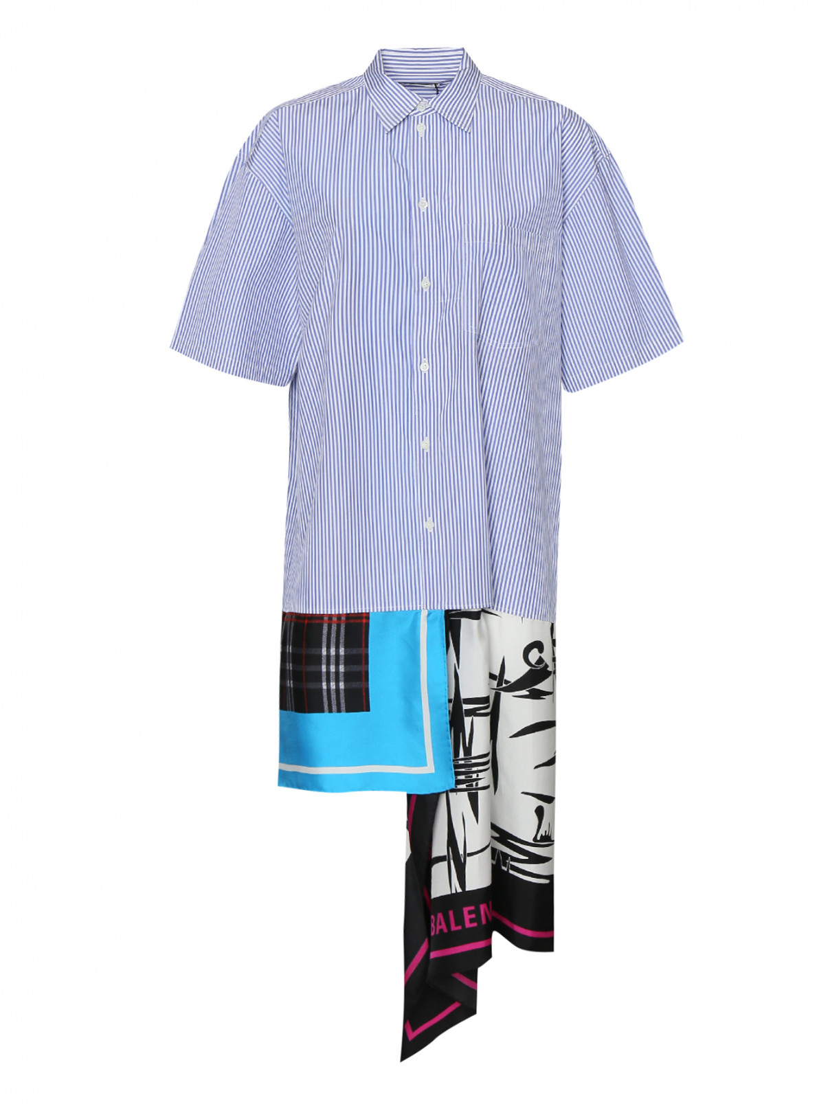 Платье хлопковое в полоску Balenciaga  –  Общий вид  – Цвет:  Мультиколор