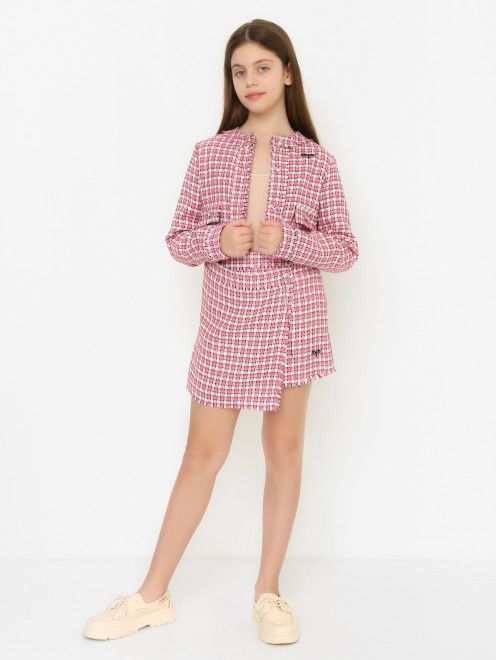 Укороченный жакет в клетку MSGM - МодельОбщийВид