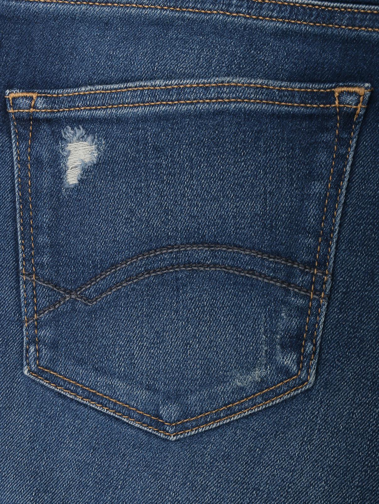 Джинсы зауженного кроя с потертостями и бахромой Tommy Jeans  –  Деталь  – Цвет:  Синий