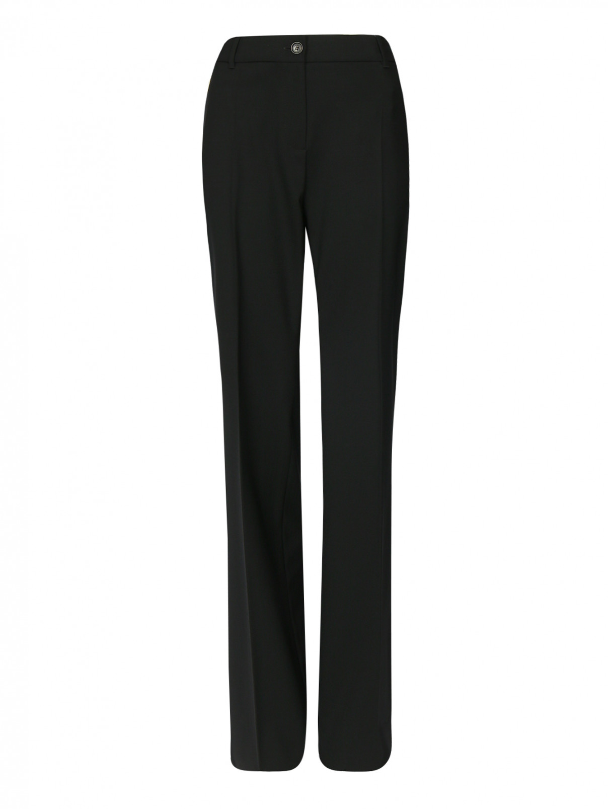 Прямые классические брюки из шерсти Max Mara  –  Общий вид  – Цвет:  Черный