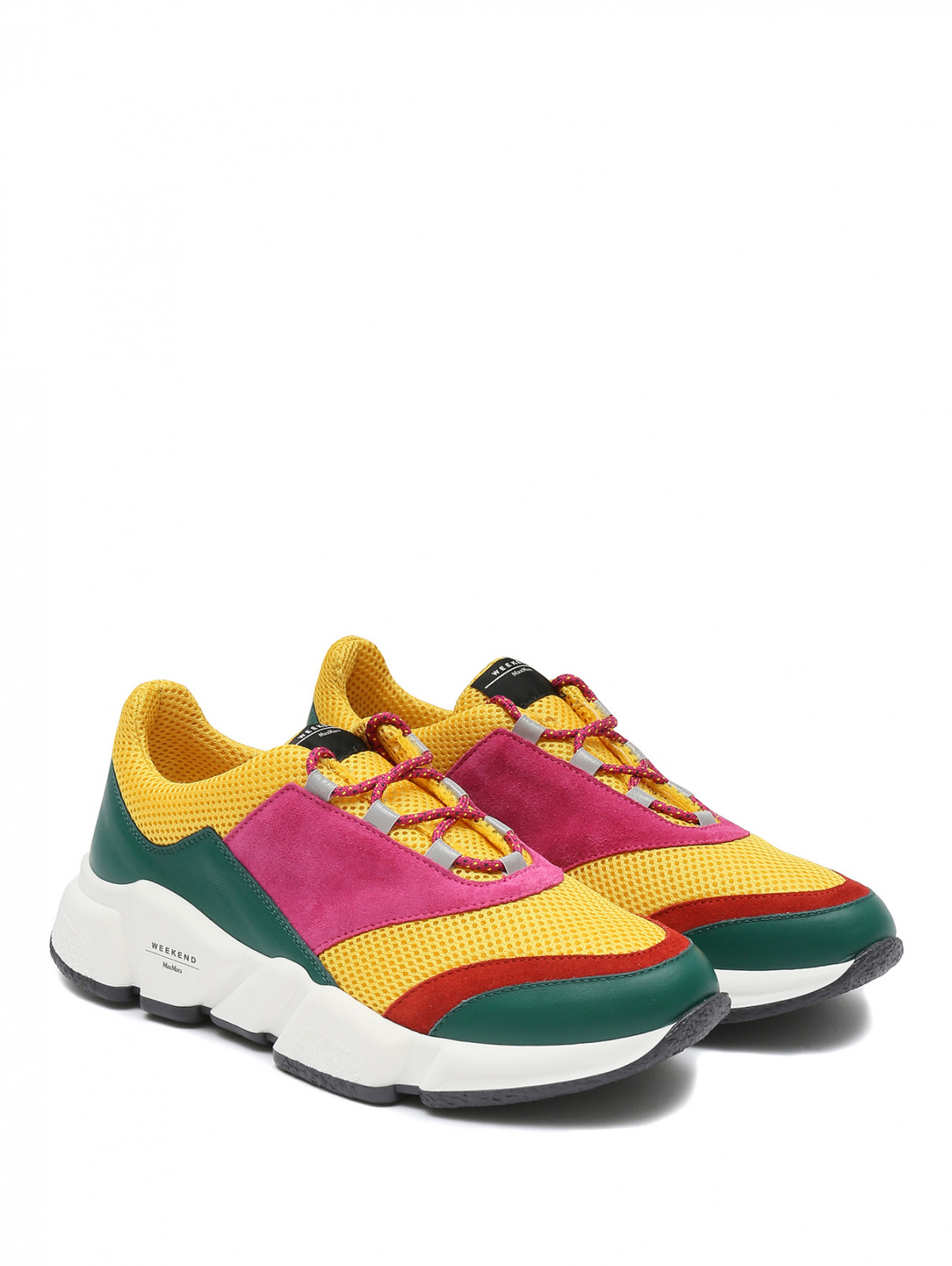Комбинированные кроссовки на контрастной подошве Weekend Max Mara  –  Общий вид  – Цвет:  Мультиколор