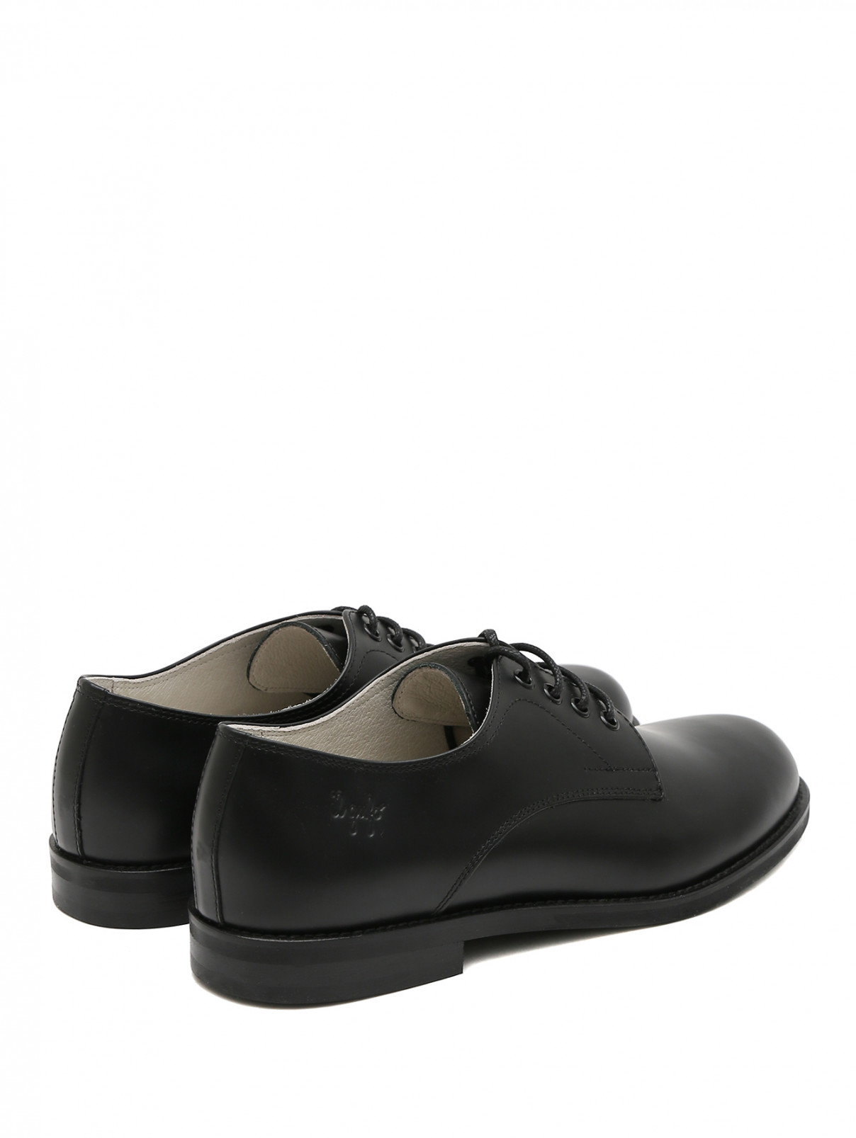 Кожаные полуботинки на шнуровке Il Gufo  –  Обтравка2  – Цвет:  Черный