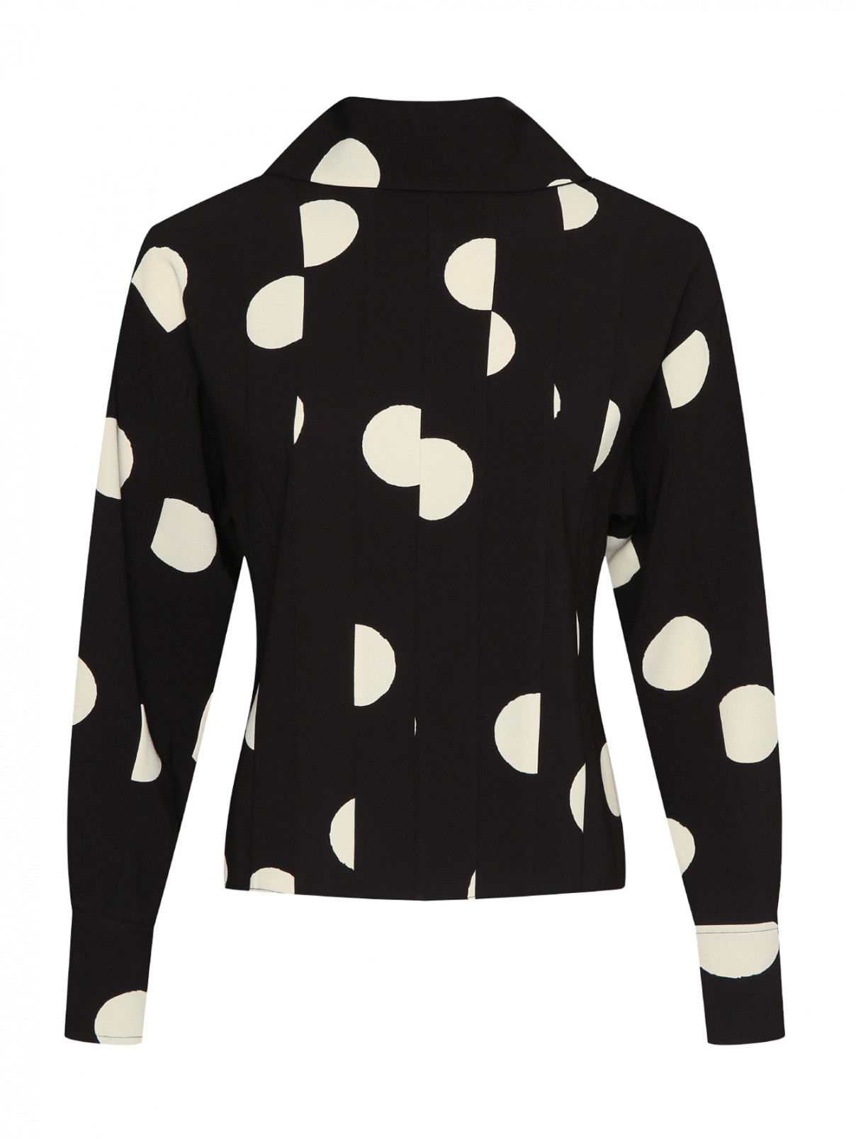 Блуза с узором в горох Proenza Schouler  –  Общий вид  – Цвет:  Черный