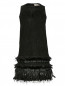 Платье из замши с отделкой из перьев Yves Salomon  –  Общий вид