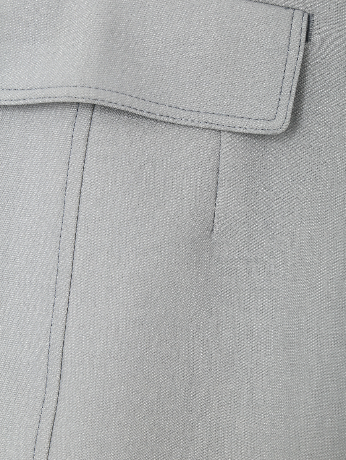 Юбка из смешанной шерсти с карманами Sportmax  –  Деталь1  – Цвет:  Серый