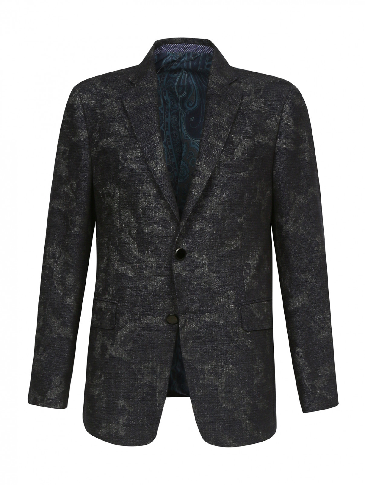 Пиджак из шести с узором Etro  –  Общий вид  – Цвет:  Коричневый