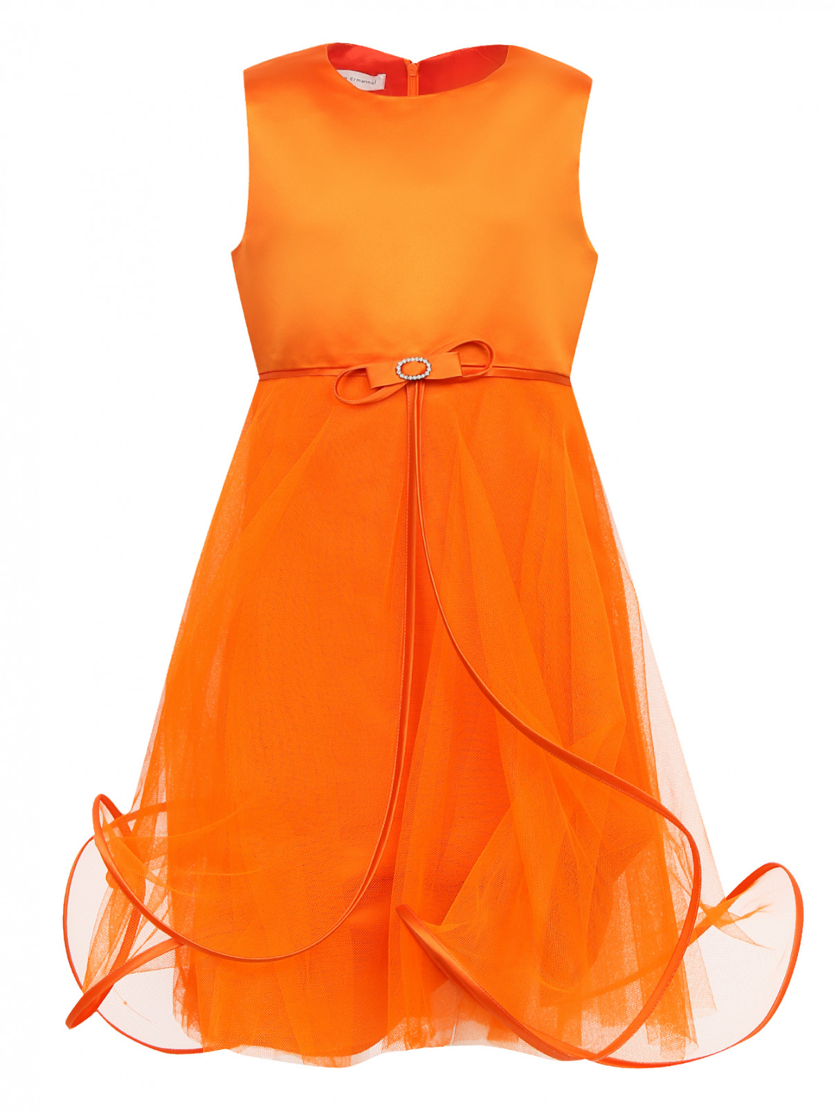Платье с каркасным низом Suzanne Ermann  –  Общий вид  – Цвет:  Оранжевый