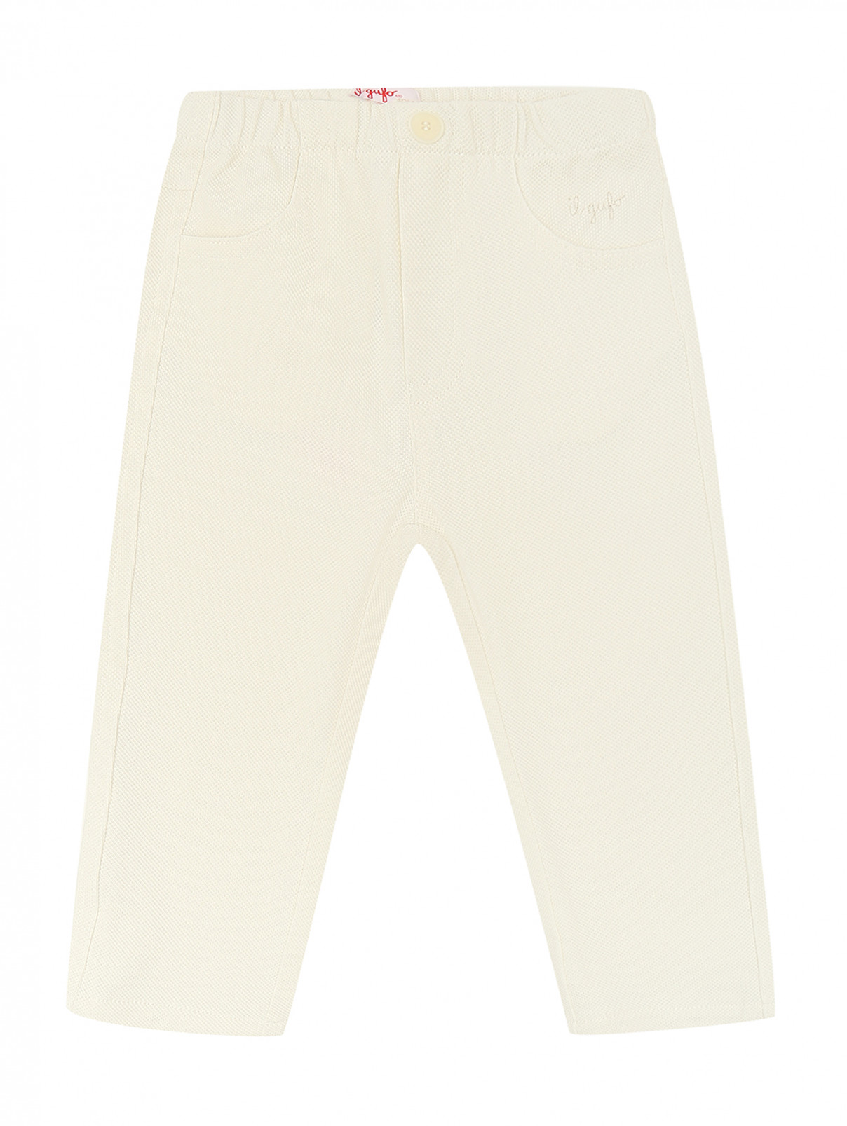 Хлопковые брюки с карманами Il Gufo  –  Общий вид  – Цвет:  Белый