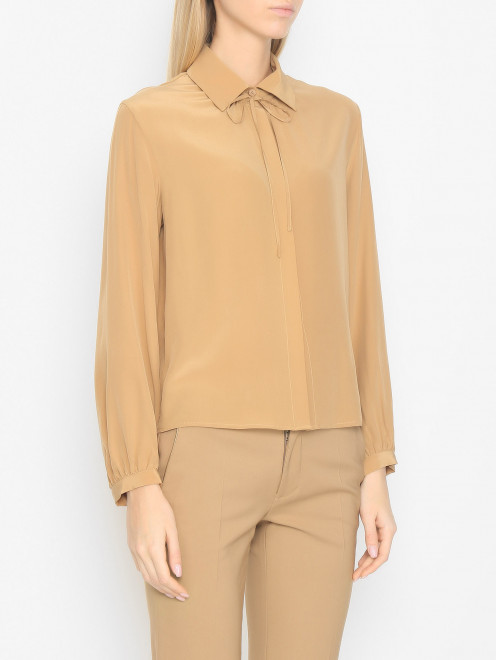 Однотонная блуза из шелка Liviana Conti - МодельВерхНиз