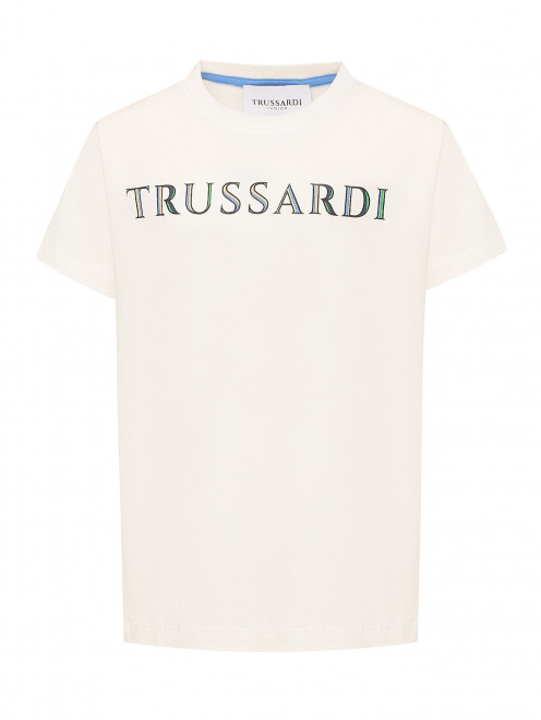 Футболка с принтом-логотипом Trussardi - Общий вид