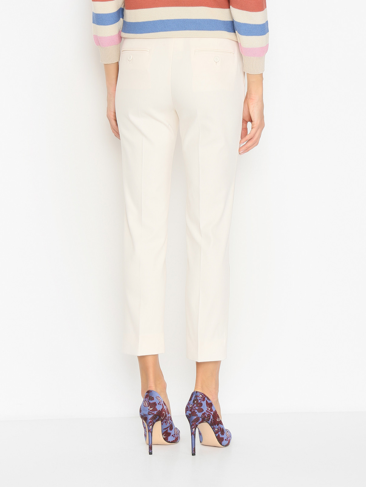 Зауженные брюки из хлопка Weekend Max Mara  –  МодельВерхНиз1  – Цвет:  Розовый