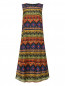 Платье-миди из хлопка и шелка с узором Marina Rinaldi  –  Общий вид