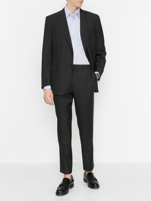 Рубашка из хлопка с узором Brioni - МодельОбщийВид