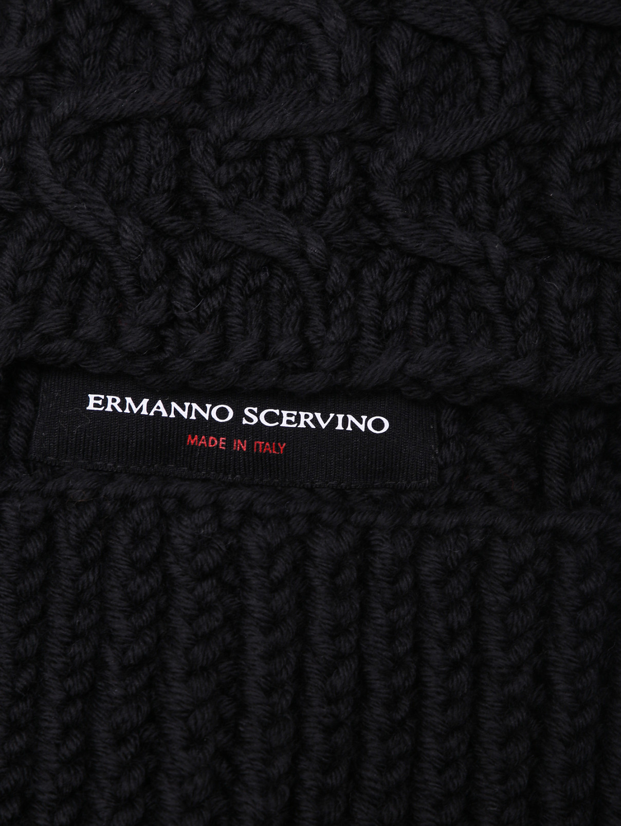 Балаклава из шерсти крупной вязки Ermanno Scervino  –  Деталь  – Цвет:  Черный