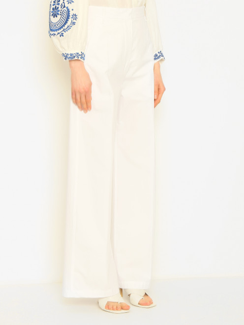 Однотонные брюки из хлопка Sportmax - МодельВерхНиз