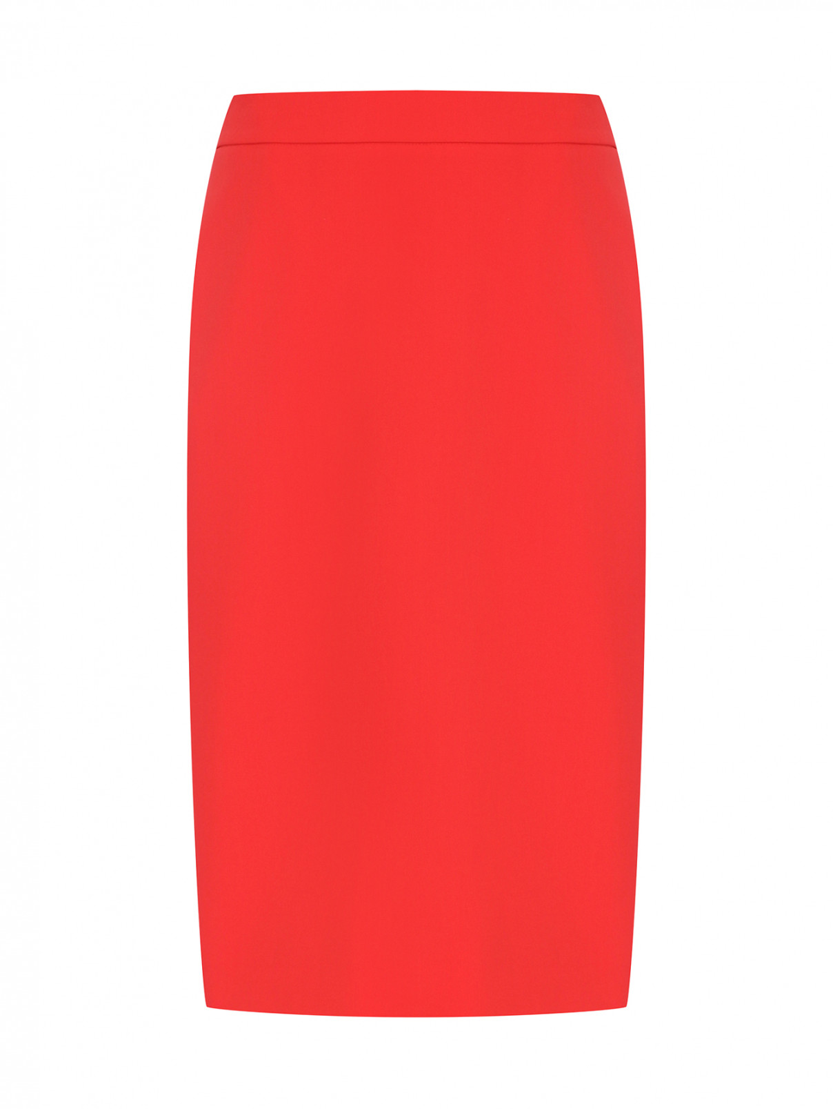 Юбка-карандаш однотонная Moschino Boutique  –  Общий вид  – Цвет:  Красный